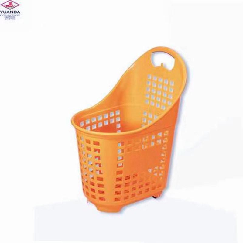 Luxury Larger Four Wheels Shopping Basket for Supermarket, Large Capacity Shopping Basket