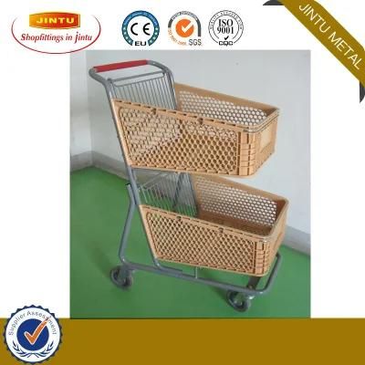 100L 820*490*990mm Plastic Supermarket Shopping Cart 60L