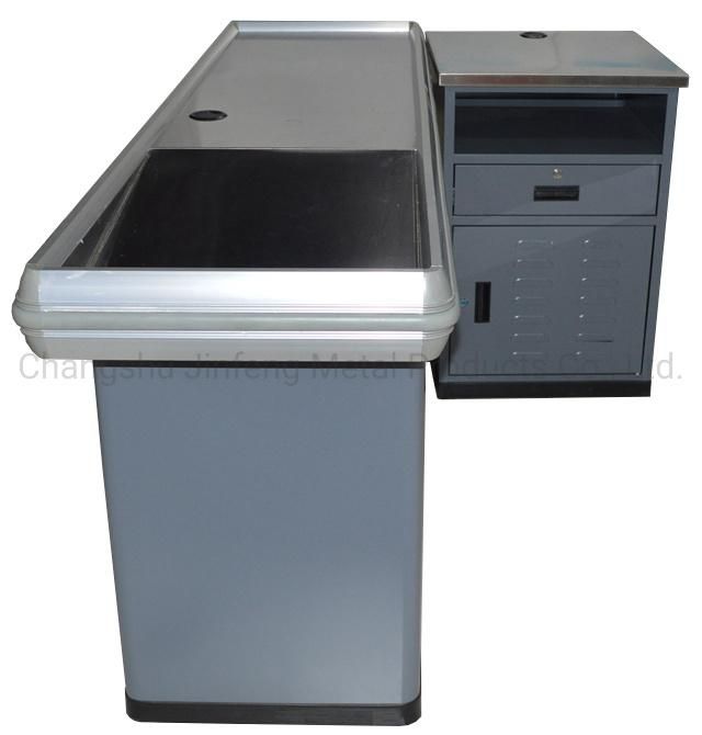 Supermarket Checkout Counter and Cash Desk Metal Cashier Table
