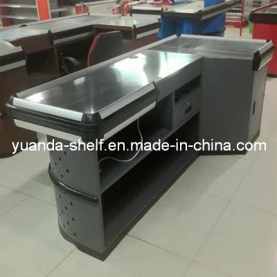 Steel Supermarket Cashier Checkout Counter for Sale