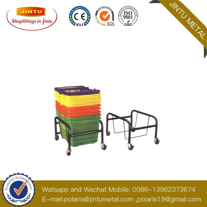 Zinc or Chromed Retail Store Wire Mesh Metal Shopping Basket