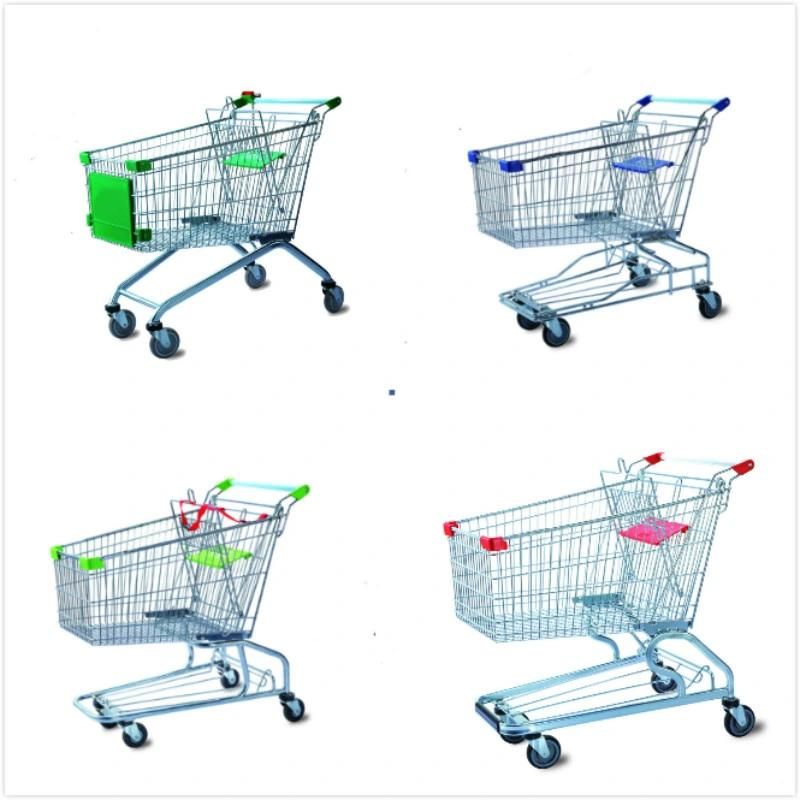Zinc Plated Kids Shopping Cart for Supermarket Children Toy Trolley