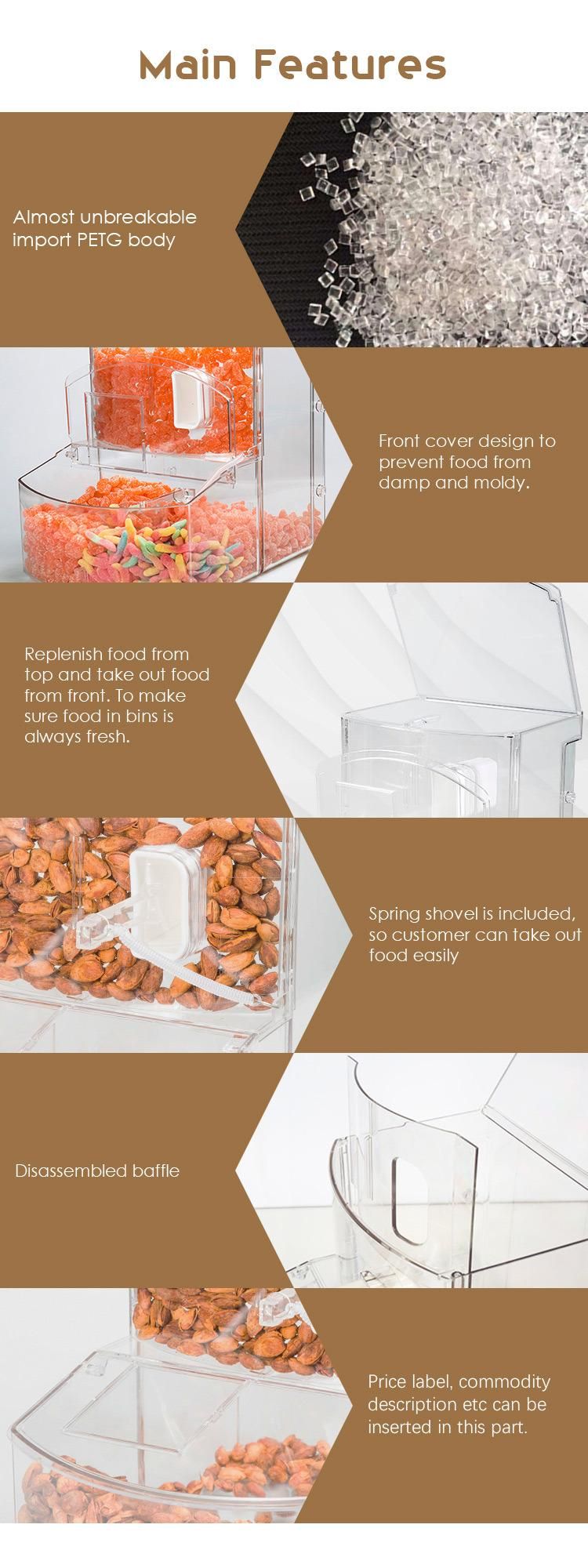 Retail Store Bulk Food Dispenser Bin for Candy