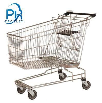 Chennai Super Market Trolly 100 Litre Supermarket Steel Shopping Trolley Cart