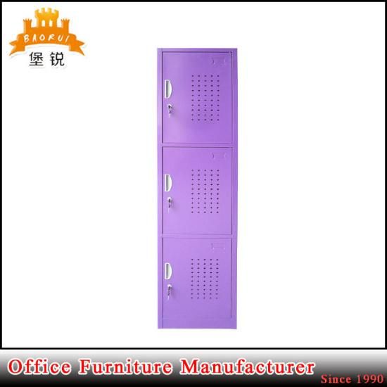 Fas-011 Singapore Steel Furniture Metal Locker Cabinet 3 Doors Gym Steel Clothes Storage Locker