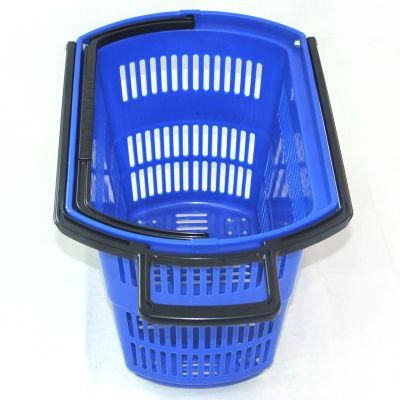 Wholsale Rolling Supermarket Plastic Hand Grocery Shopping Basket