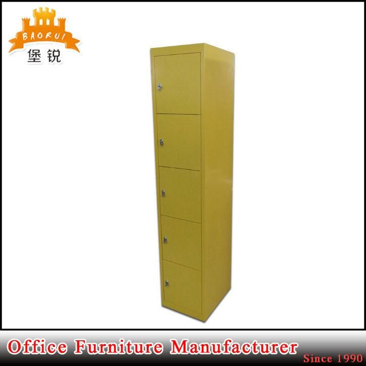 Small Iron 5 Door Steel Metal Materil Wall Clothes Changing Locker with Lock for Sale