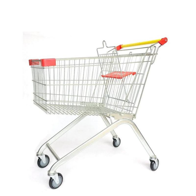 Hot Selling Store Hand Push Cart Metal Shopping Trolley for Supermarket