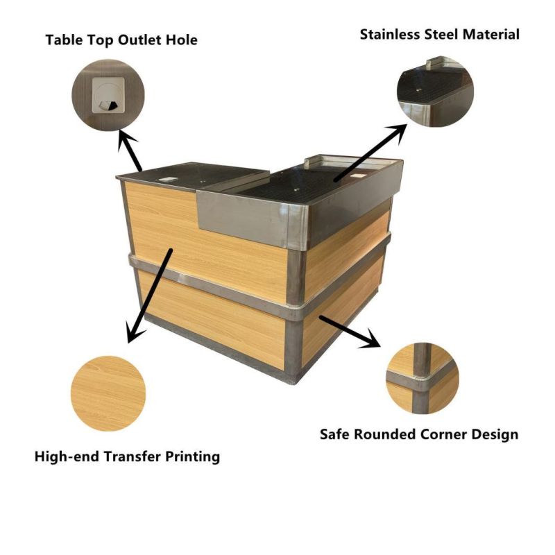 Wood Cash Counter Table Design in Shops