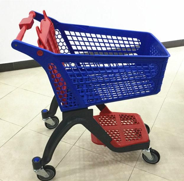 Made in China Plastic Shopping Cart Powder Coating Shopping Trolley