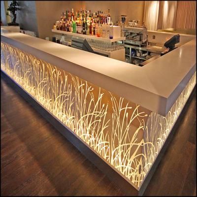 Translucent Stone Corian Commerical LED Lighted Bar Counter