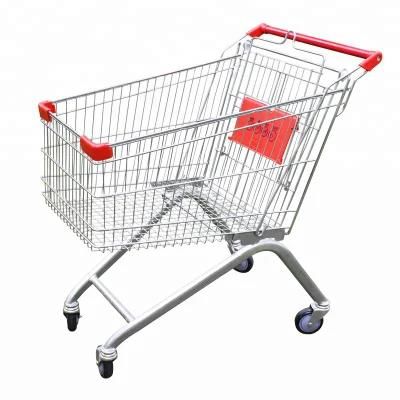 Hot Selling Store Hand Push Cart Metal Shopping Trolley for Supermarket