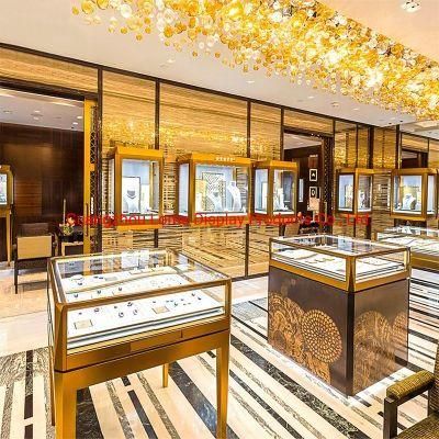 Interior Decoration Design Showcase Jewelry Display Stand High End Gold Jewelry
