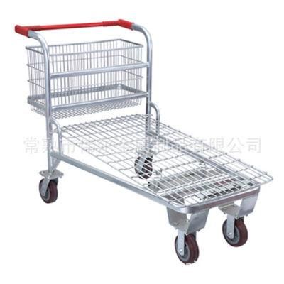 Zinc Plated Metallic Heavy Duty Warehouse Order Shopping Picking Trolley