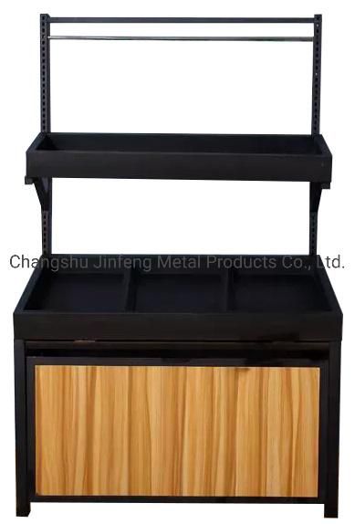 Supermarket Metal Wooden Fruit Vegetable Display Rack