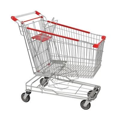 Hot Sales Asian Style Shopping Supermarket Store Push Trolley Cart