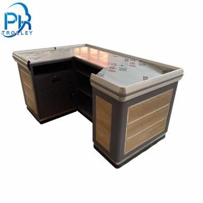 Supermarket Wooden Checkout Counter Cash Desk for Shop