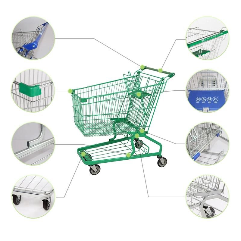 2019 Popular Style Metal Supermarket Shopping Trolley 60L