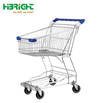 Metal Galvenized Commercial Shopping Basket Trolley