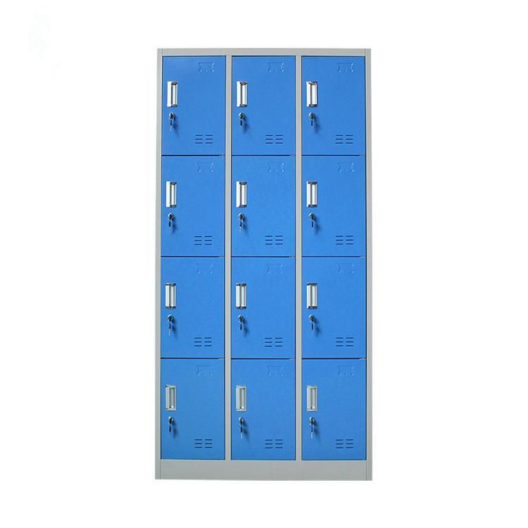 12 Door School Gym Steel Assembled Design Clothes Metal Cabinet Locker