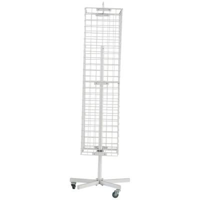 Four Sides Supermarket Wire Display Rack Stand with 5 Wheels