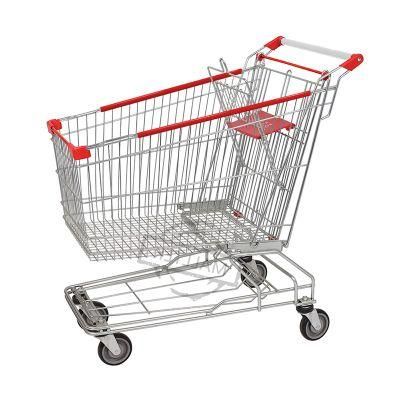 Unfolding Asia Supermarket Shopping Storage Cart Trolley with Safety Belt