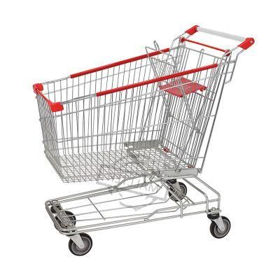 Unfolding Asia Supermarket Shopping Storage Cart Trolley with Safety Belt