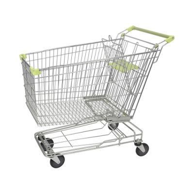 China-Made 210L Heavy Duty Supermarket Trolley with 4inch Wheels