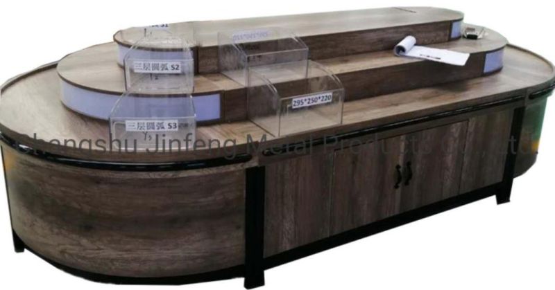 Supermarket Shelf Wooden Display Stand with Acrylic Boxes