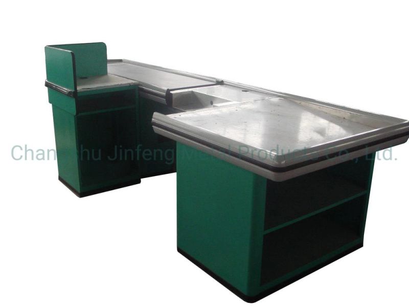 Supermarket Equipment & Store Fixture Cashier Desk with Conveyor Belt