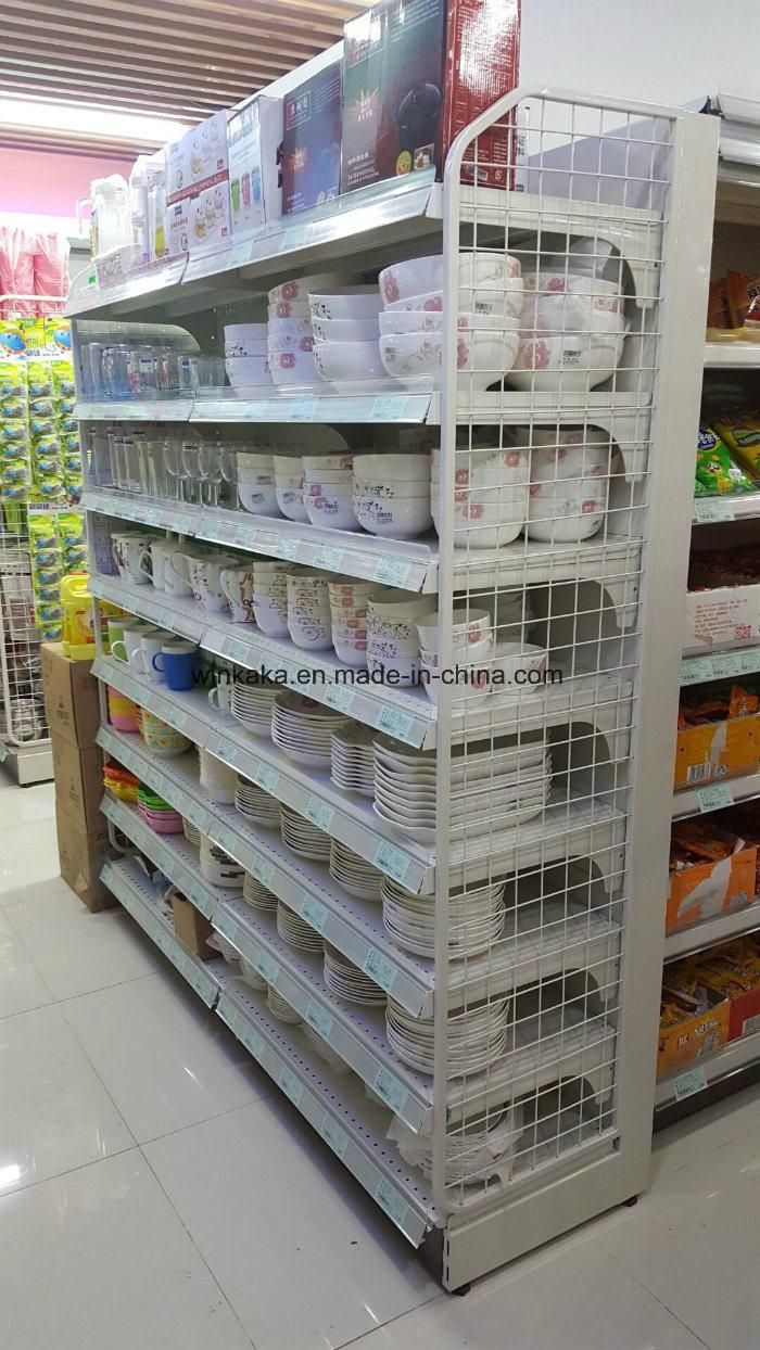 Gondola Shelving with Wire Mesh Panel