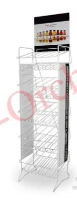 4 Tier Soda Soft Drink Metal Display Stand Rack Shelf for Wine, Whiskey, Rum, Tequila, Brandy, Vodka, Beer, Soda Water, Liquor