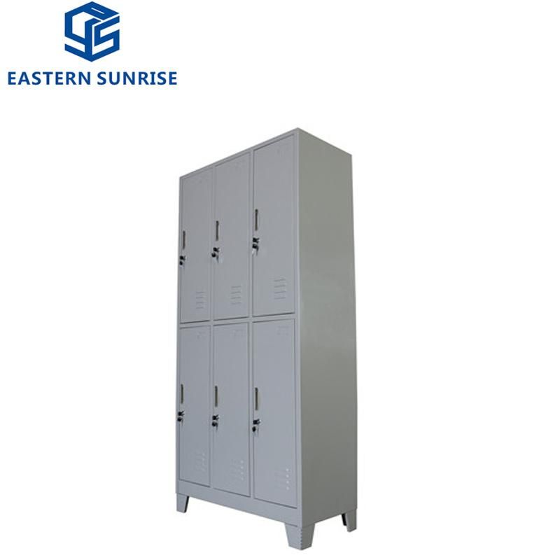 6 Door Steel Clothes Storage Wardrobe Metal Steel Gym Locker