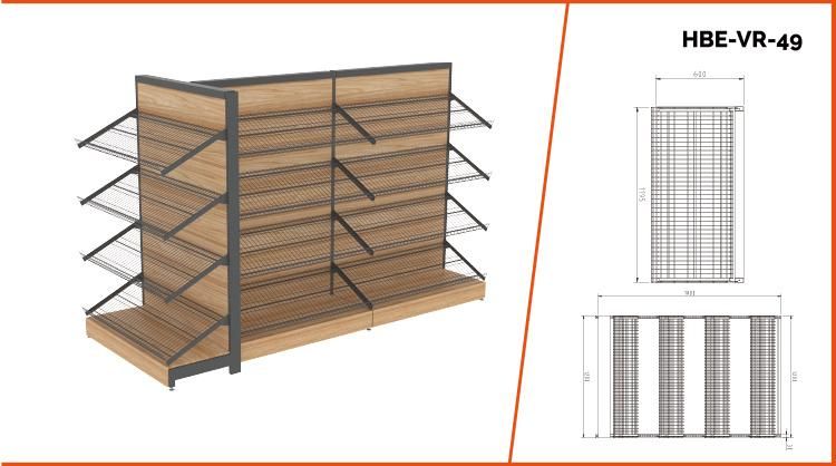 Show Case Metal and Wood Supermarket Bread Cake Shelf