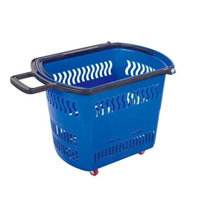 Supermarket Foldable Plastic Shopping Basket Carry Shopping Basket