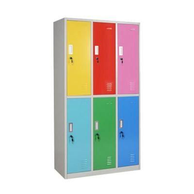 Custom Colorful Steel Locker Cabinet 6 Door Steel Cabinet Clothes Locker Wardrobe Locker