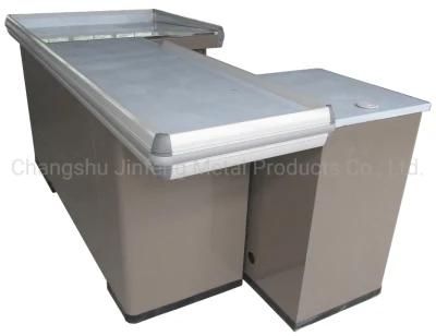 Supermarket Convenience Store Checkout Counter Metal Cashier Table Jf-Cc-060