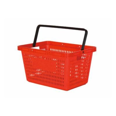 Single Hand Plastic Basket with Small Holes Supermarket Equipment