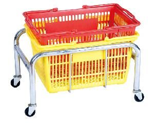 Reliable Supermarket Plastic Rolling Shopping Basket