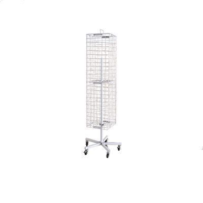 Rolling Metal Wire Mesh Hanging Display Shelf Rack