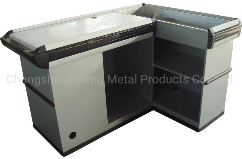 Supermarket & Store Fixture Metal Cashier Desk Jf-Cc-058