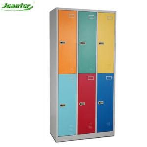 Waterproof School Office Furniture Steel Key Locker 6 Doors Metal Clothes Locker