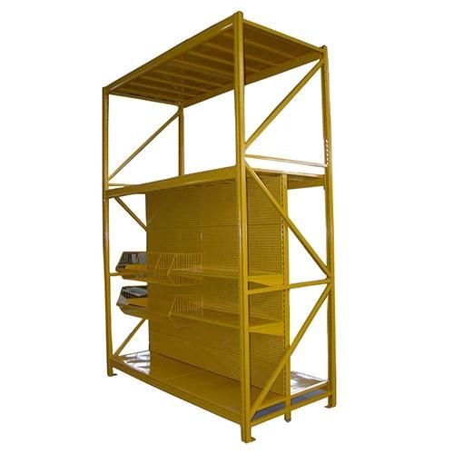 Integrated Shelving for Shops with Heavy Duty Post Frame