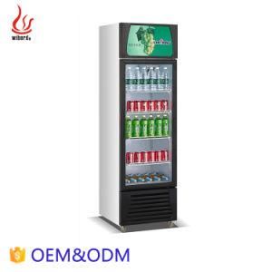 Supermarket Upright Single Glass Door Beverage Refrigerator Display Cabinet