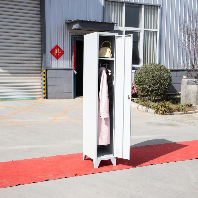 High-End Gym Locker Room Single Door Steel Metal Hanging Clothing Cabinet with Customized Color