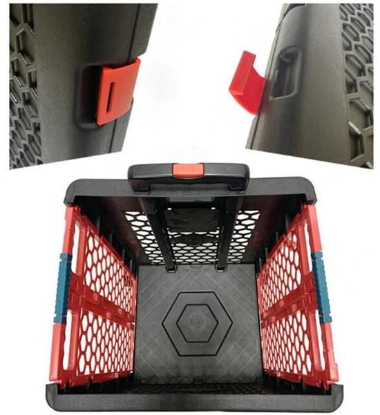 China Popular Easy Box Folding Trolley Plastic Rolling Shopping Go Cart