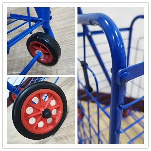 China Factory Collapsible Folding Metal Rolling Mini Cart for Shopping