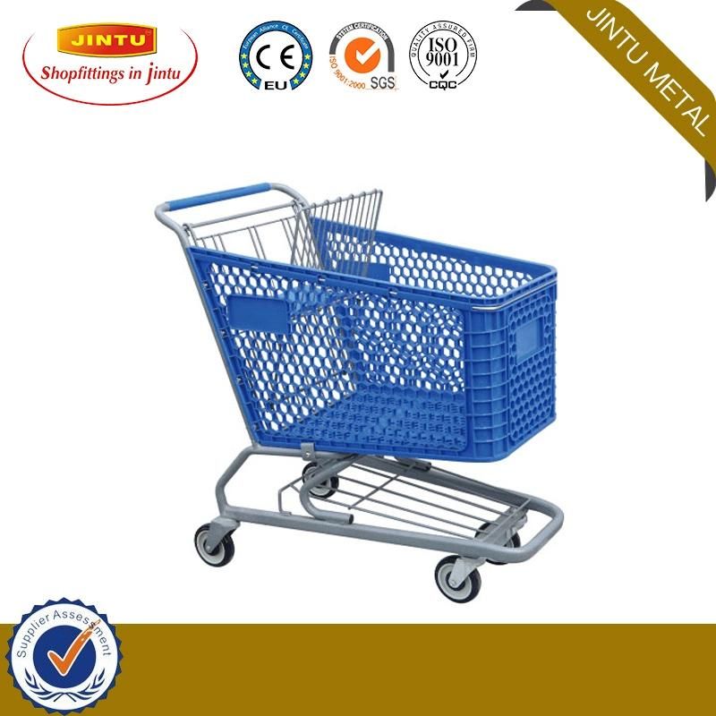 100L 820*490*990mm Plastic Supermarket Shopping Cart 60L