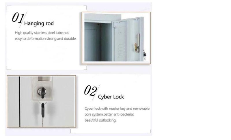 New Design 6 Doors Clothes Storage Locker Steel Metal Wardrobe