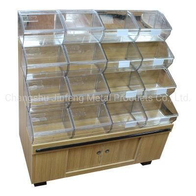 Supermarket Wooden Shelf Multi-Function Display Stand for Snacks